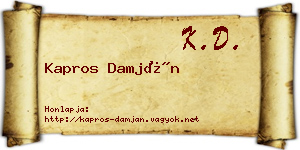 Kapros Damján névjegykártya